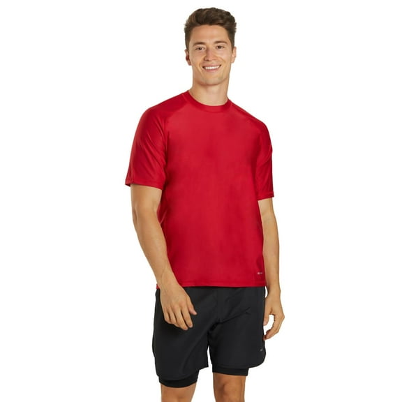 Sporti Men's S/S UPF 50  Comfort Fit II Rash Guard, Crew Neck, Short Sleeve, Athletic (Men’s)