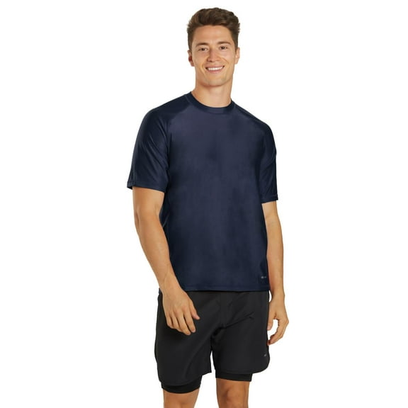 Sporti Men's S/S UPF 50  Comfort Fit II Rash Guard, Crew Neck, Short Sleeve, Athletic (Men’s)