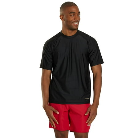Sporti Men's S/S UPF 50+ Comfort Fit II Rash Guard, Crew Neck, Short Sleeve, Athletic (Men’s)
