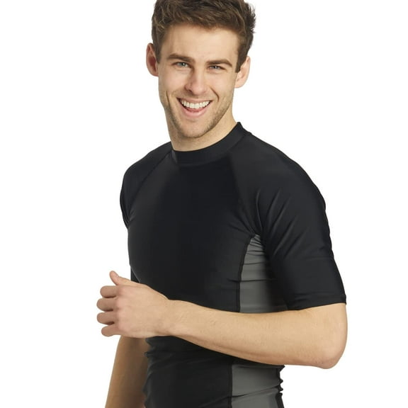 Sporti Men's S/S UPF 50  Rash Guard, Crew Neck, Short Sleeve, Athletic (Men’s)