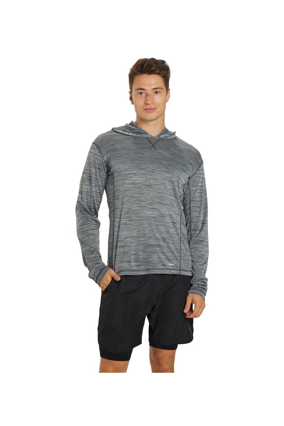 Men’s L/S Hybrid II Hooded UPF 50+ Sun Shirt, Hooded, Long Sleeve, Athletic (Men’s)
