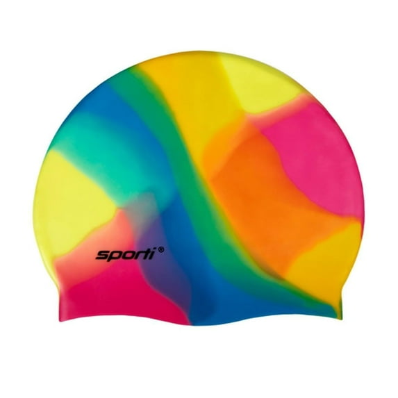 Sporti Silicone Swim Cap, Multi Color, Snug Fit, Anti-Slip, Quick On/Off, Latex-Free