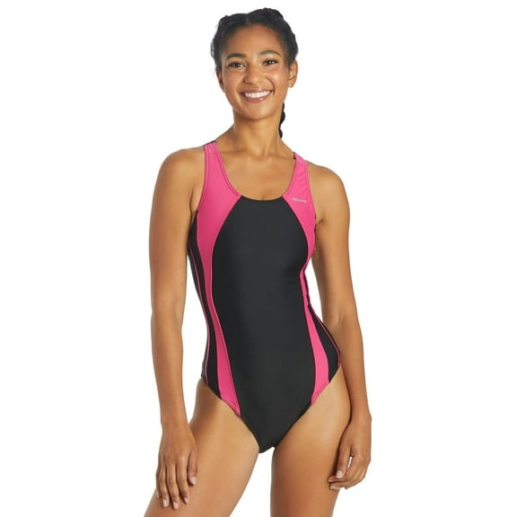 Sporti Piped Splice One Piece Swimsuit, High Cut, Unpadded, Athletic (Women’s)