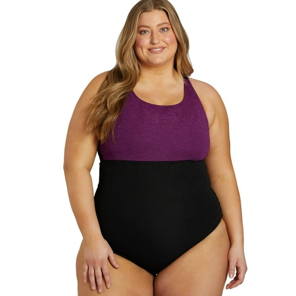Sporti Sporti Plus Size High Neck One Piece Slimsuit II, High Cut, Soft Cup (Women’s Plus)