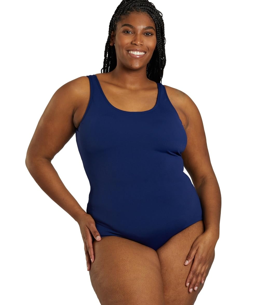 Sporti Plus Size One Piece Swimsuit For Women - Tummy Control, UPF 50+, Chlorine Resistant & Comfy Fit