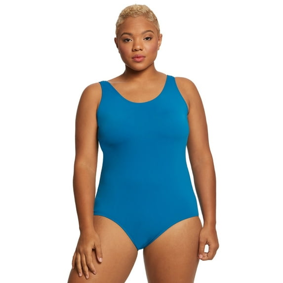 Sporti Plus Size HydroLast Chlorine Resistant One Piece, High Cut, Removable Cup (Women's Plus)