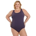 thumbnail image 1 of Sporti Plus Size Moderate Scoop Back One Piece Swimsuit, High Cut, Athletic (Women's Plus), 1 of 9