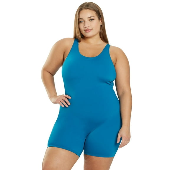 Sporti Plus Size HydroLast Chlorine Resistant Unitard, High Cut, Removable Cup (Women's Plus)