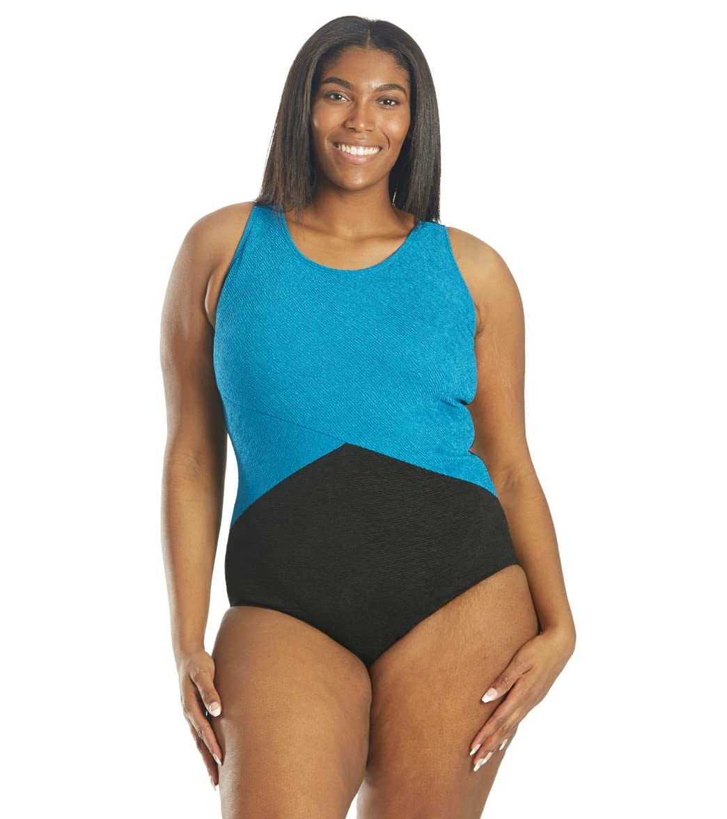 Sporti Plus Size One-Piece Slimsuit, UPF 50+, Chlorine Resistant