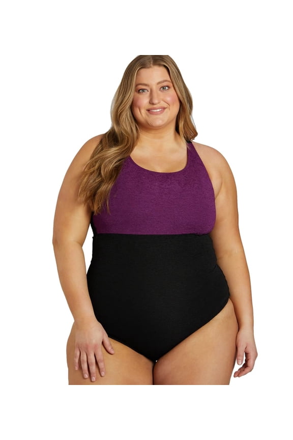 Plus Size High Neck One Piece Slimsuit II, High Cut, Soft Cup (Women’s Plus)