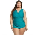 thumbnail image 1 of Sporti Plus Size Isabella Tummy Control Wrap One Piece Swimsuit, Soft Cup, Athletic (Women's Plus), 1 of 11