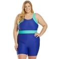 thumbnail image 1 of Sporti Plus Size Unitard Colorblock One Piece Swimsuit (Women's Plus), 1 of 8