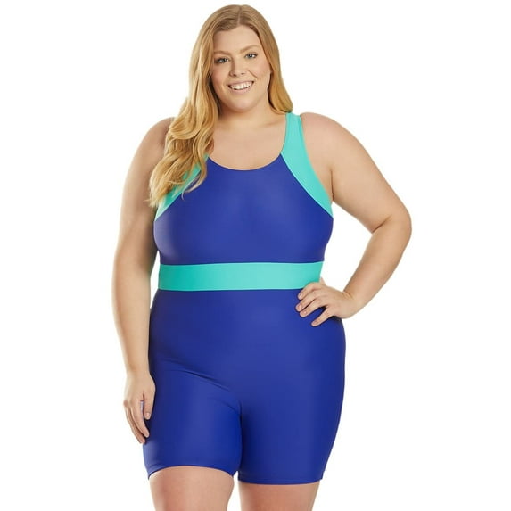 Sporti Plus Size Unitard Colorblock One Piece Swimsuit (Women's Plus)