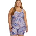 thumbnail image 1 of Sporti Unitard Shibori Ombre One Piece Swimsuit, High Cut, Removable Cup (Women’s), 1 of 10