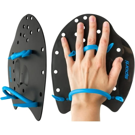 Sporti Power Swim Paddles, Adjustable, Lightweight Polypropylene, Upper Body Strength Builder