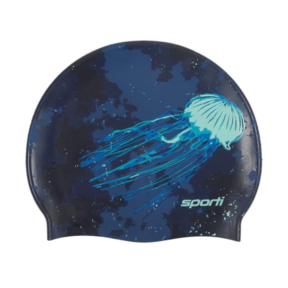 Sporti Sea Jellies Latex-Free Snug Fit Swim Cap, Anti-Slip, Compressive, Easy Spot Color
