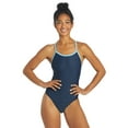 thumbnail image 1 of Sporti Solid Piped Thin Strap One Piece Swimsuit, High Cut, Unpadded, Athletic (Women’s), 1 of 12
