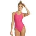 thumbnail image 1 of Sporti Solid Wide Strap One Piece Swimsuit, High Cut, Unpadded, Athletic (Women’s), 1 of 12