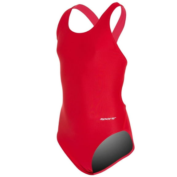 Sporti Solid Wide Strap One Piece Swimsuit, High Cut, Unpadded, Athletic (Women’s)