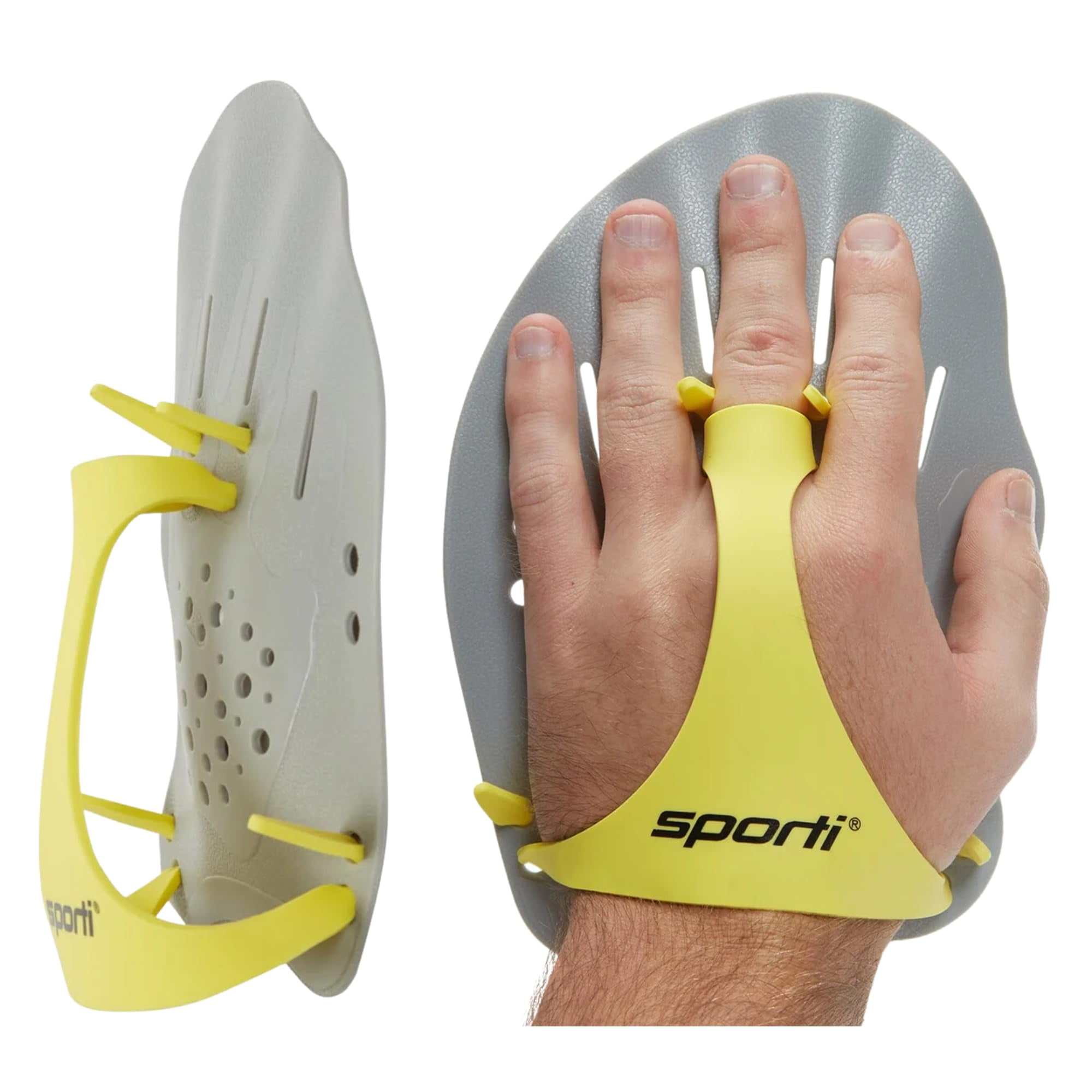 Sporti Polypropylene Swim Paddles, Adjustable Silicone Straps, Enhance ...
