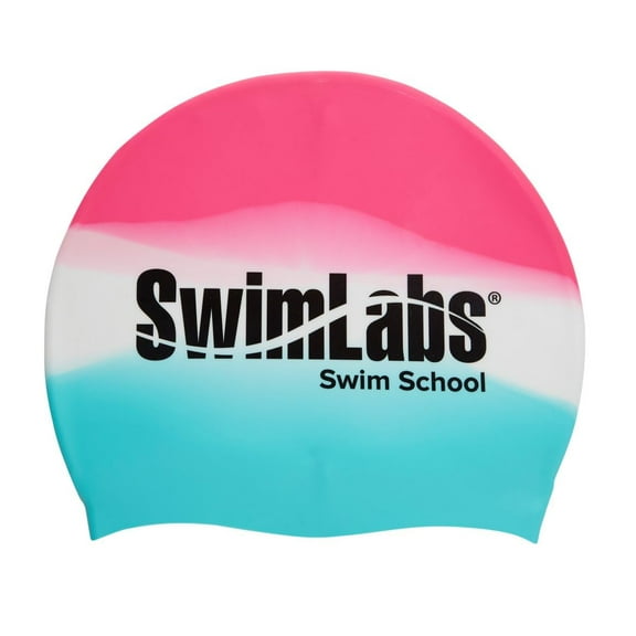 Sporti SwimLabs Silicone Swim Cap, Multi-Color, Contoured, Anti-Slip, Latex-Free