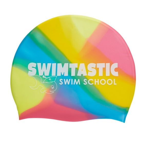 Sporti Silicone Swim Cap, Multi-Color, Anti-Slip, Contoured, Latex-Free