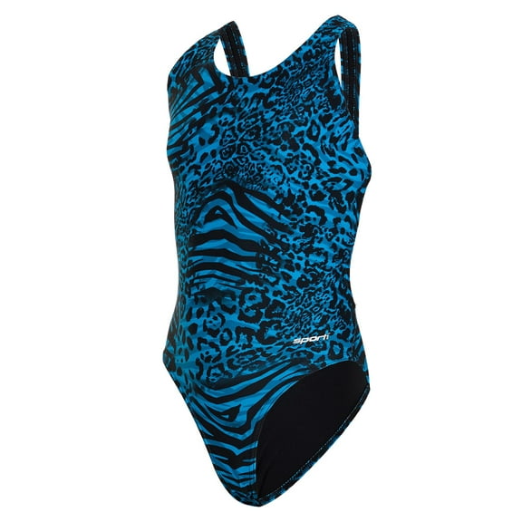 Sporti Active Moonlight Tie Dye One Piece Cropped Swim Unitard, High Cut, Athletic (Women’s)