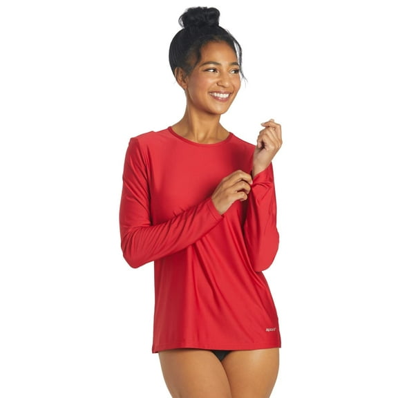 Sporti Women's L/S UPF 50  Comfort Fit Rash Guard, Crew Neck, Long Sleeve (Women’s)