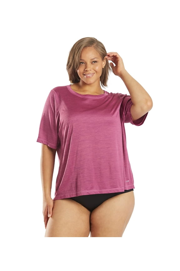 Women's Plus Size S/S Hybrid UPF 50+ Sun Shirt, Crew Neck, Short Sleeve (Women's Plus)