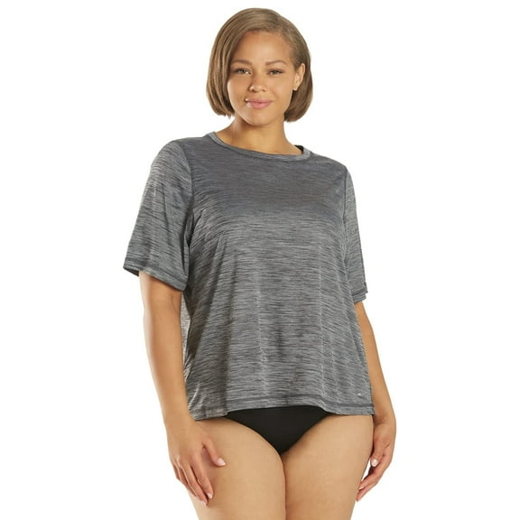 Sporti Women's Plus Size S/S Hybrid UPF 50+ Sun Shirt, Crew Neck, Short Sleeve (Women's Plus)