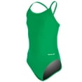 thumbnail image 1 of Sporti Solid Piped Thin Strap One Piece Swimsuit, High Cut, Unpadded, Athletic (Girls), 1 of 10