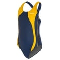 thumbnail image 1 of Sporti Piped Splice Wide Strap One Piece Swimsuit, High Cut, Unpadded, Athletic (Girls), 1 of 11