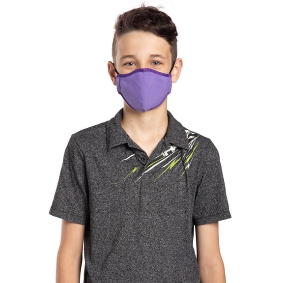 Sporti Youth Reusable Face Masks, Quick-Dry Fabric, Adjustable Nose Bridge, 12.5" Size