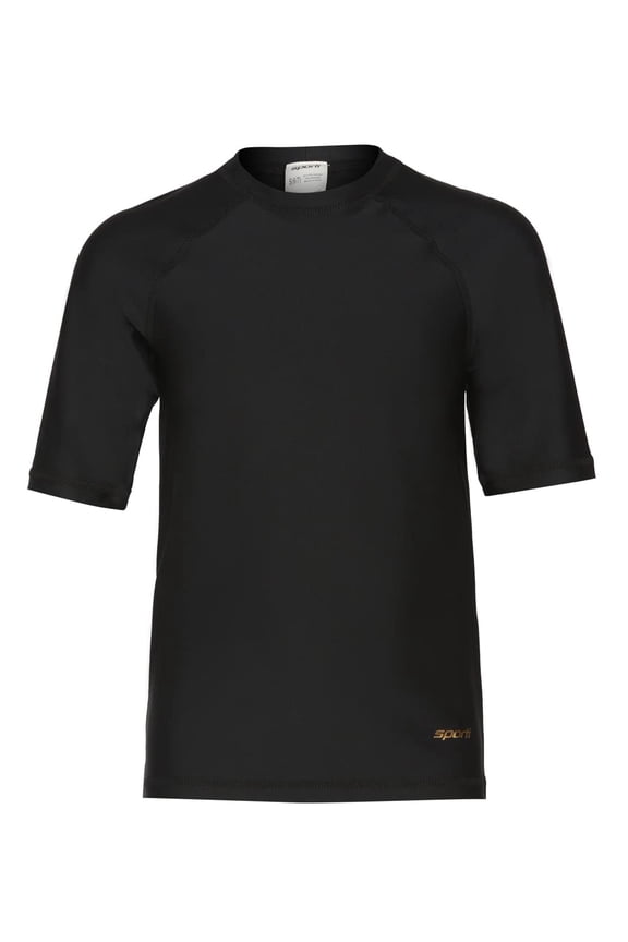 Youth Unisex S/S UPF 50+ Hybrid Comfort fit Rash Guard, Crew Neck, Short Sleeve (Juniors)