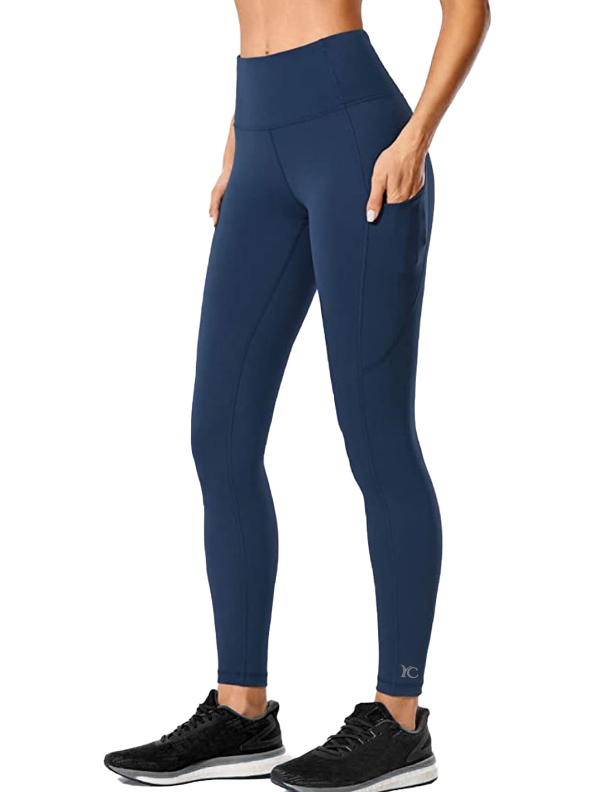 Women's Sportswear Microfiber Leggings in Black with High-Waisted,  Contouring and Firming Effect - ARMONIKA - Invertika