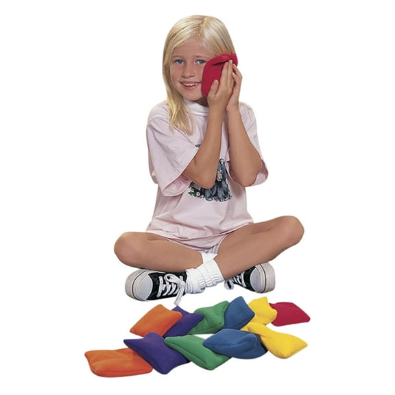 Sportime Fleece Bean Bags, 5 Inches, Assorted Colors, Set of 12