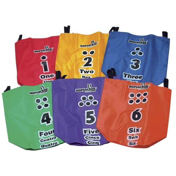 Sportime Large HopSackers, 13 x 13 x 30 Inches, Assorted Colors, Set of 6