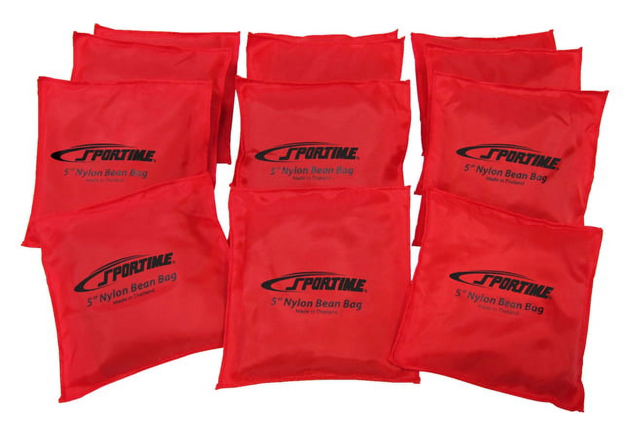 Sportime NylonCovered Bean Bags, Red, Pack of 12