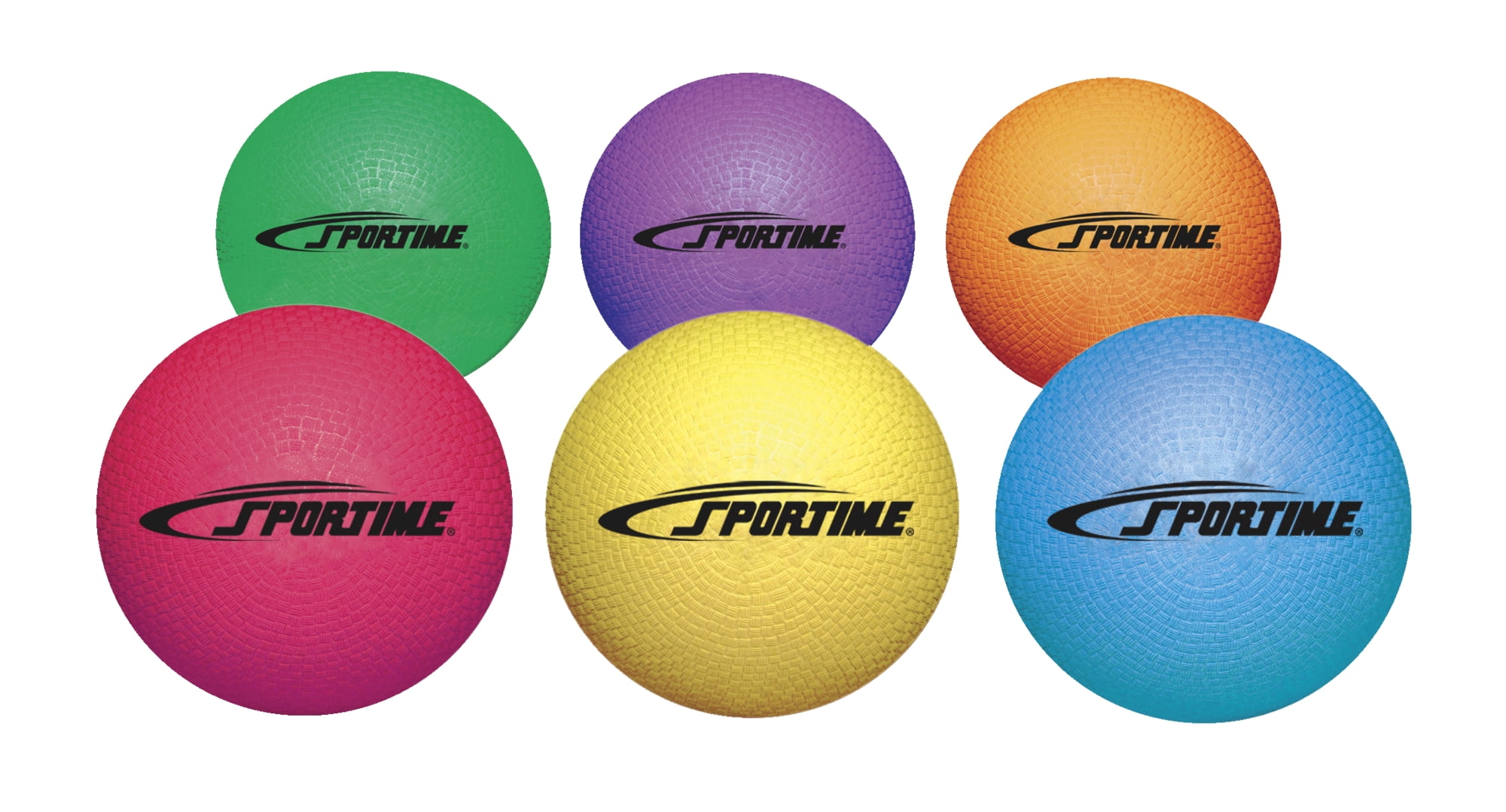 Sportime Playground Rubber Balls, Assorted Colors, Set of 6