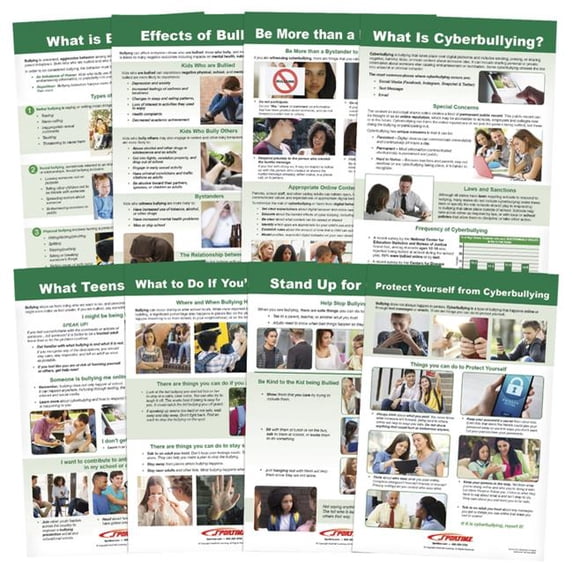 Newpath Learning 2041475 Sportime Stop Bullying Bulletin Board Charts, Grade 5 to 12 - Set of 8