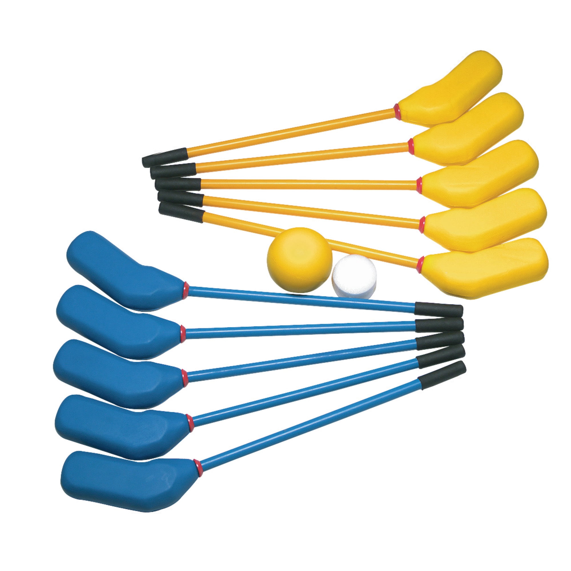 Sportime Super Softouch Hockey Set, 10 Hockey Sticks, Yellow and Blue
