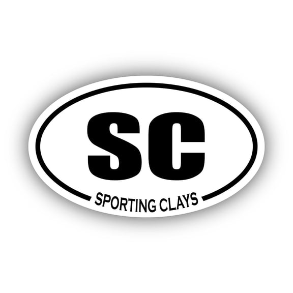 Sporting Clays SC Oval Bumper Sticker 3M Vinyl Decal 3 in x 5 in