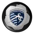 thumbnail image 1 of Sporting Kansas City 15" Ribbed Frame Soccer Ball Wall Clock, 1 of 5