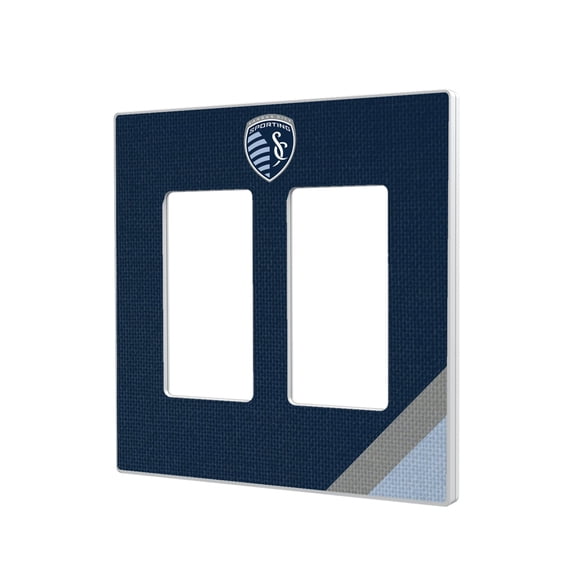 Sporting Kansas City Diagonal Stripe Design Double Rocker Lightswitch Plate