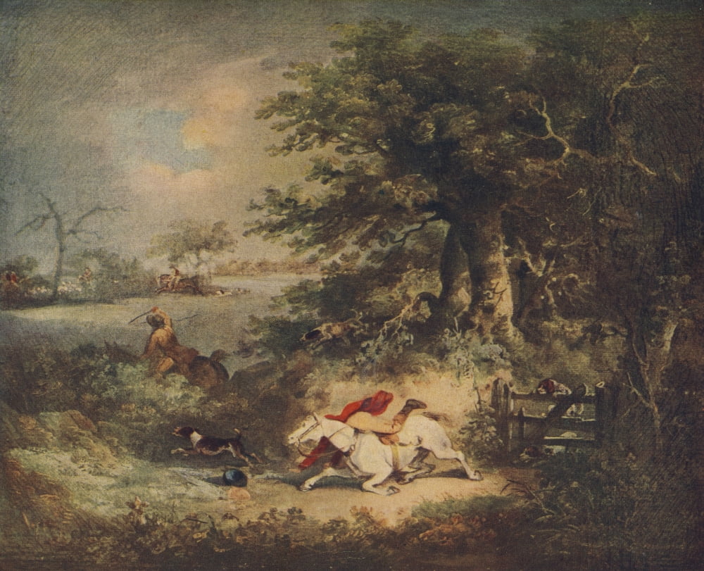 Sporting Prints 1927 Hunting Scene Canvas Art - George Morland (24 x 36)