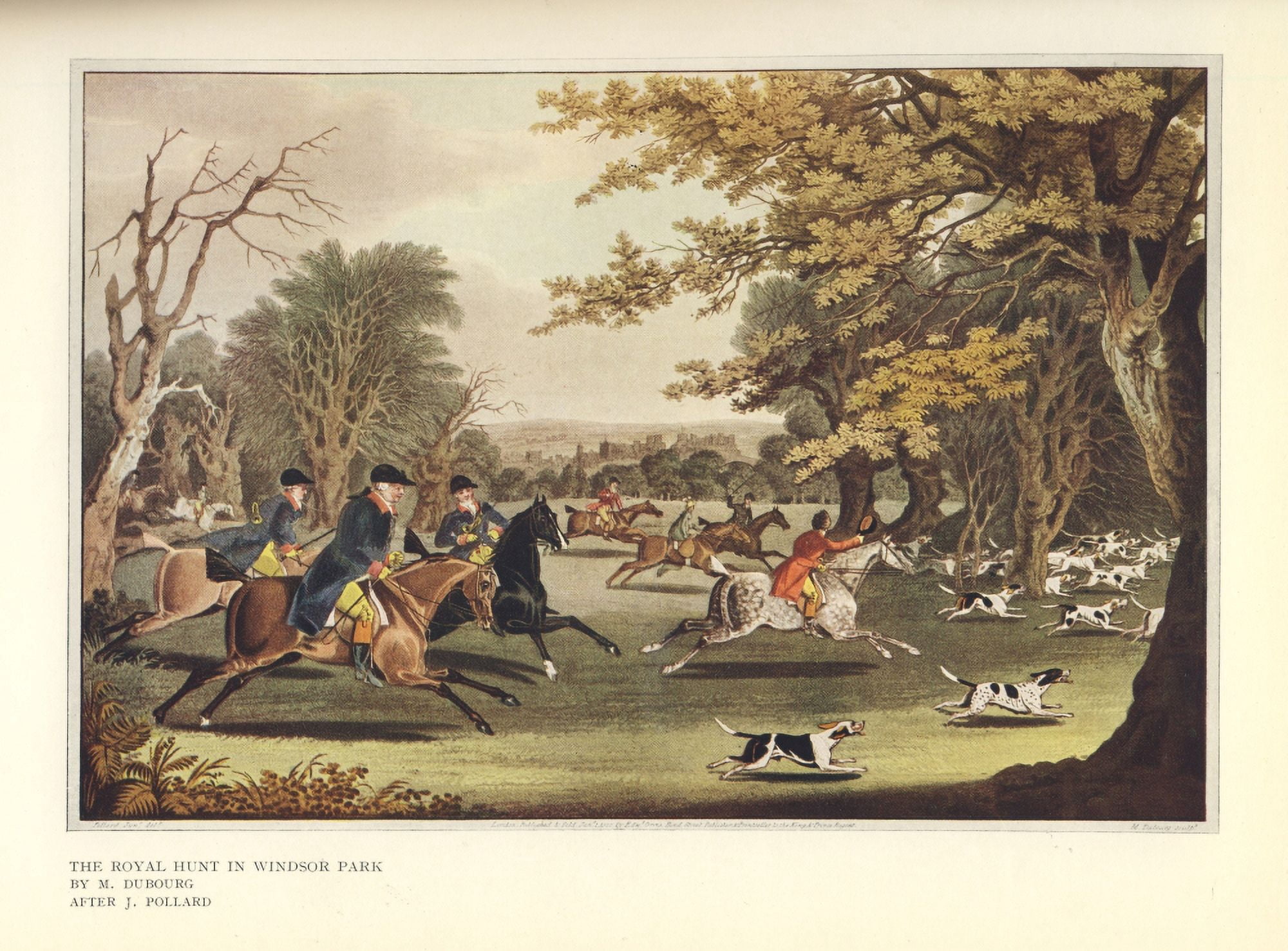 Sporting Prints 1927 Royal Hunt in Windsor Park Canvas Art - James Pollard (18 x 24)
