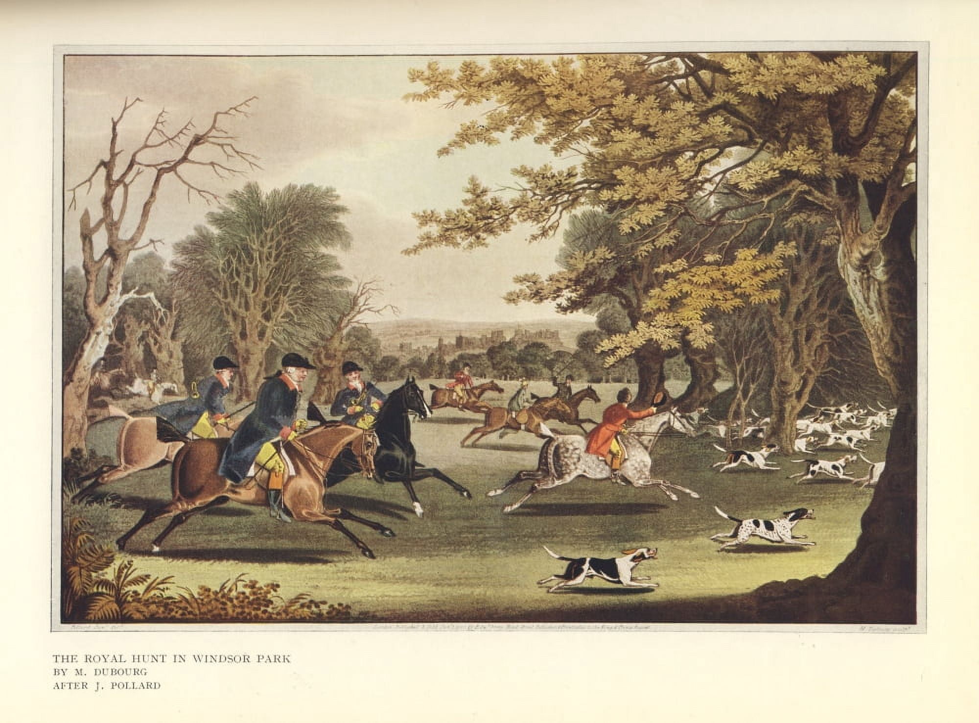 Sporting Prints 1927 Royal Hunt in Windsor Park Canvas Art - James Pollard (24 x 36)