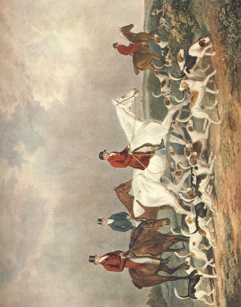 Sporting Prints of the 18th & early 19th Centuries 1927 The Earl of Derbys Stag Hounds Canvas Art - James Barenger (24 x 36)