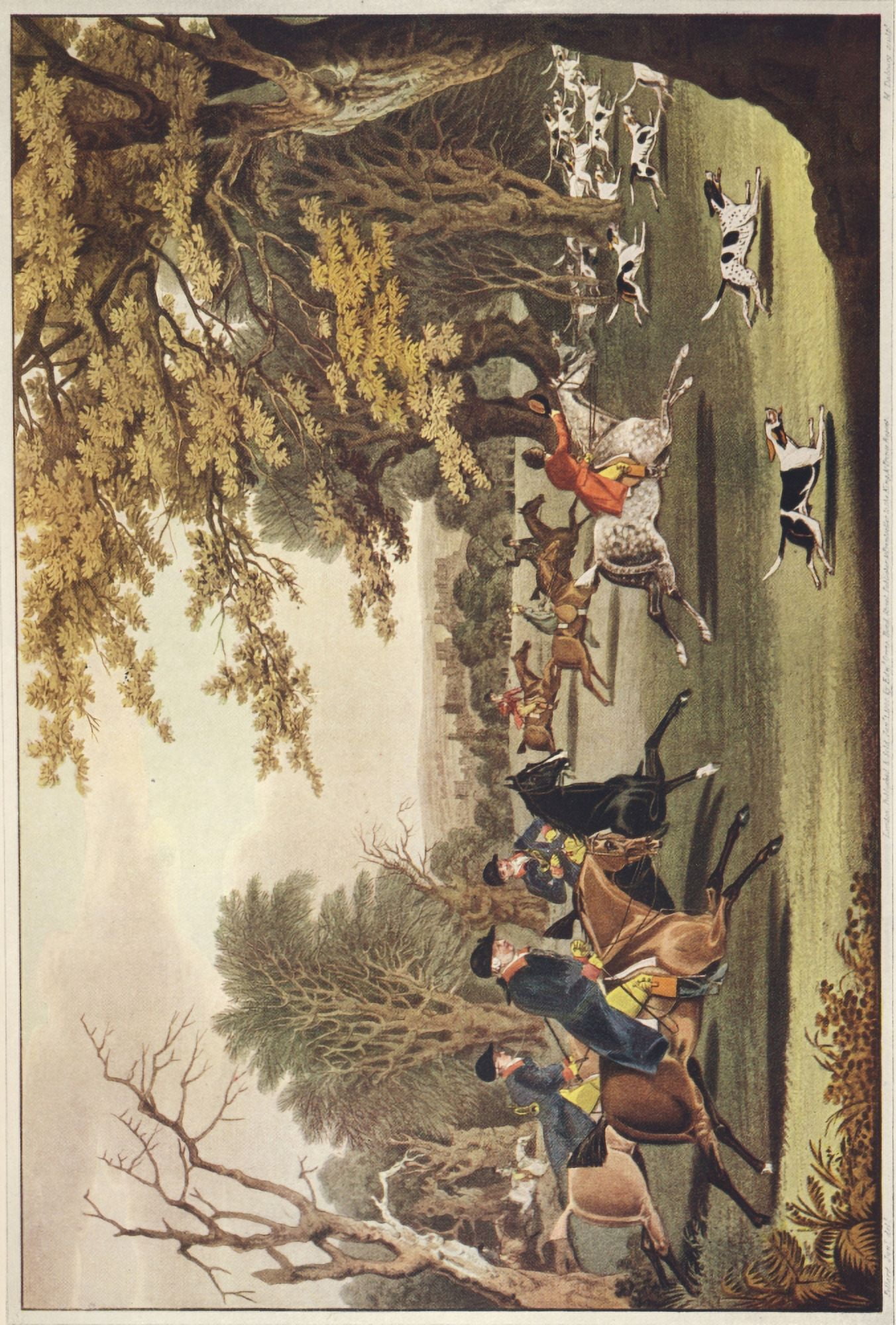 Sporting Prints of the 18th & early 19th Centuries 1927 The Royal Hunt in Windsor Park Canvas Art - James Pollard (18 x 24)