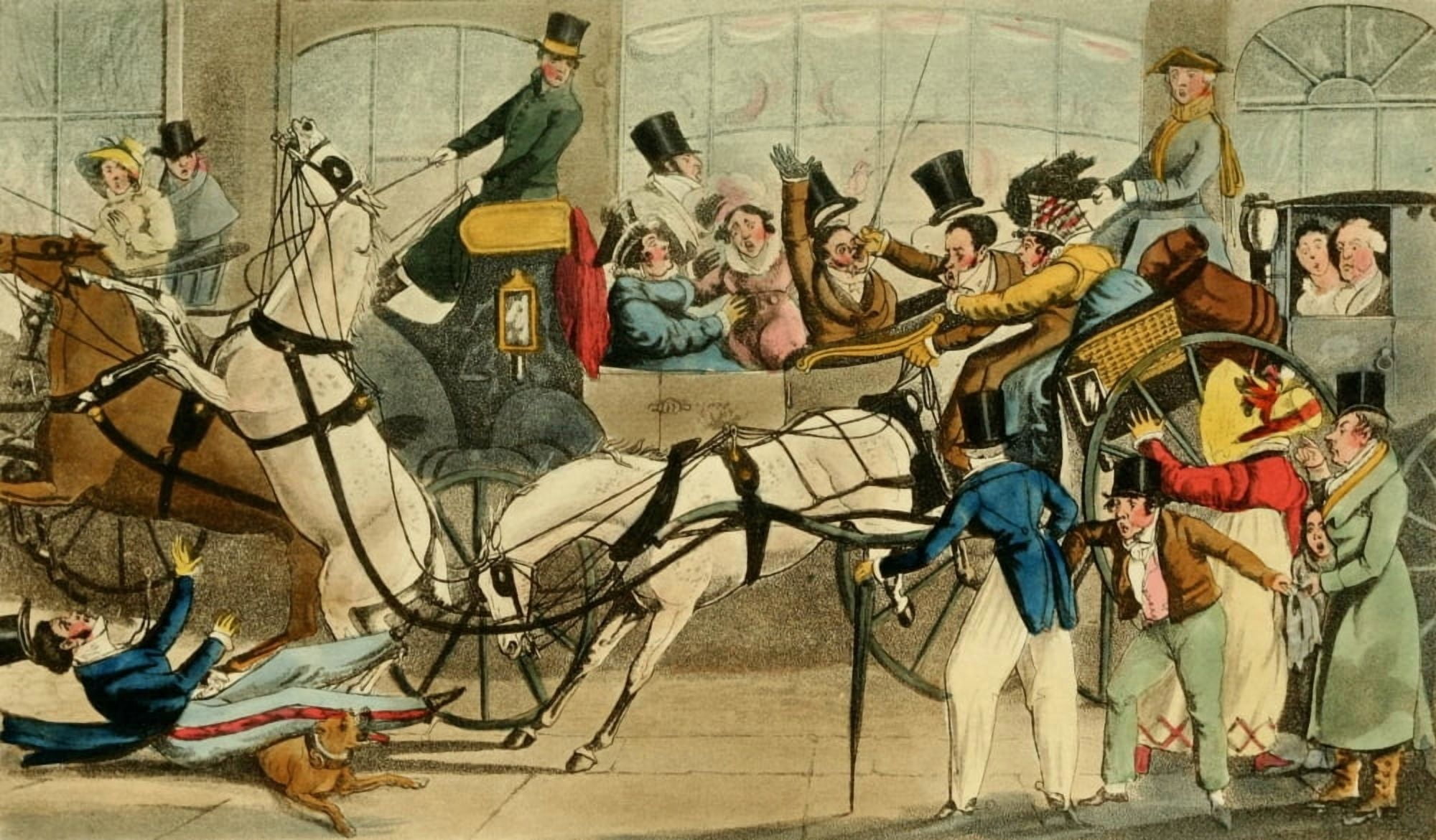 Sporting Repository 1904 Tandem Driving Canvas Art - Henry Alken (18 x 24)